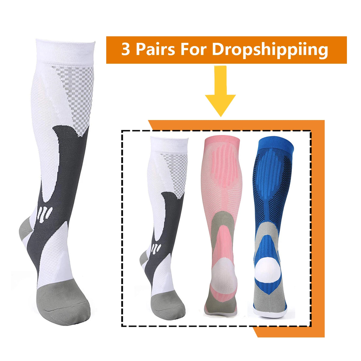 BROTHOCK Women's Athletic Compression Stockings for Nursing and Sports