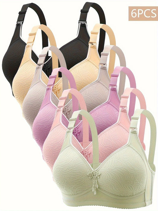 Womens Lace No Underwire Padded Bras With Adjustable Straps