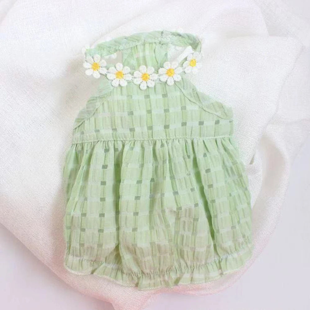 Breathable Floral Collar Dress For Small Dogs And Puppies