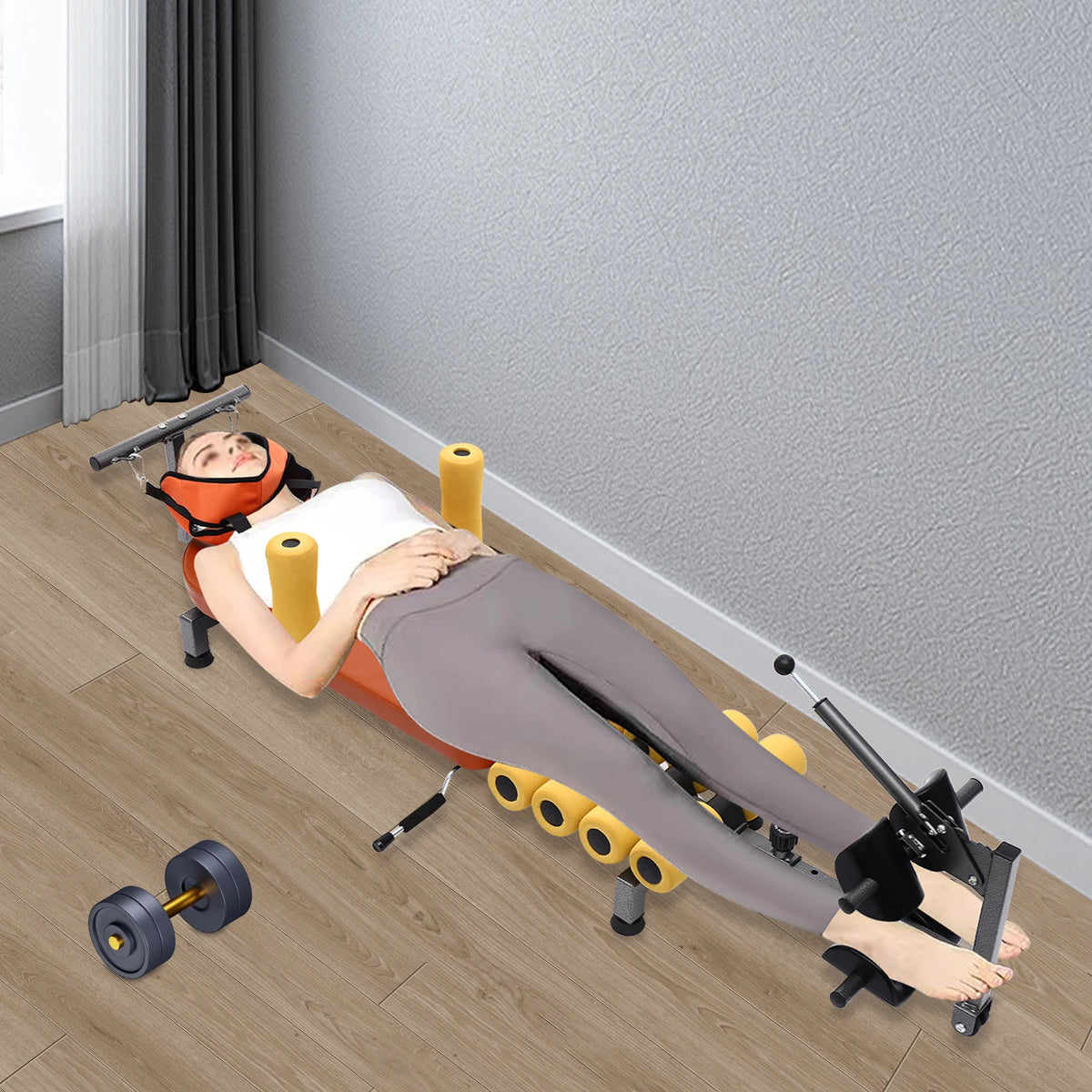 Adjustable Back Stretching Bench and Neck Stretcher for Tension Relief
