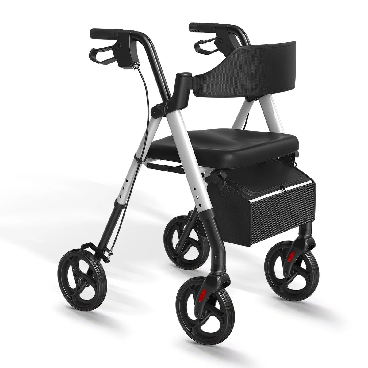 MAIDESITE Foldable Rollator Walker With Comfortable Seat And Large Wheels