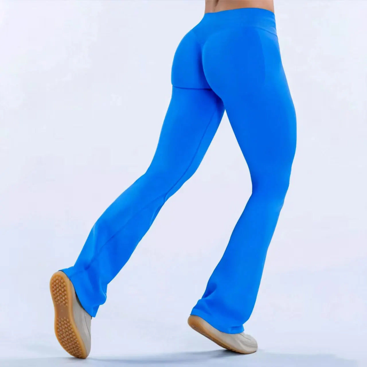 Nclagen Women Seamless Flare Yoga Leggings Scrunch Lift Fitness