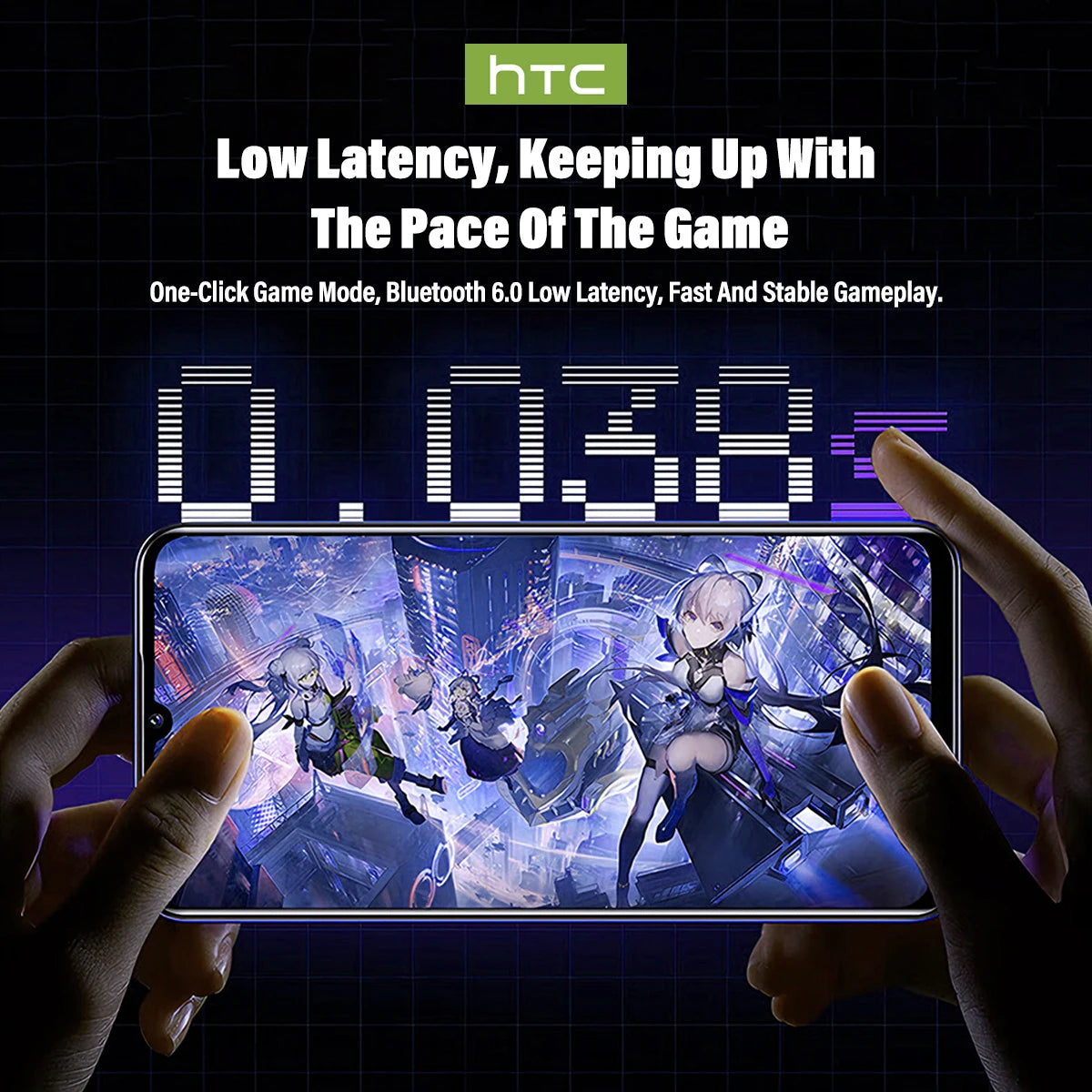 HTC NE70 Wireless Earbuds Active Noise Cancellation 30H Battery LCD