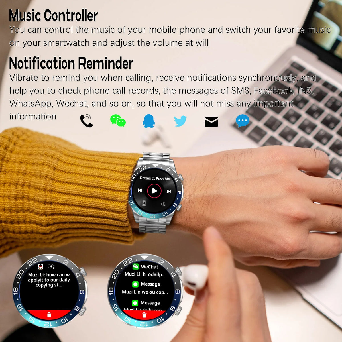 Mens Smartwatch Bluetooth Calling Fitness Tracker With Heart Rate Monitor