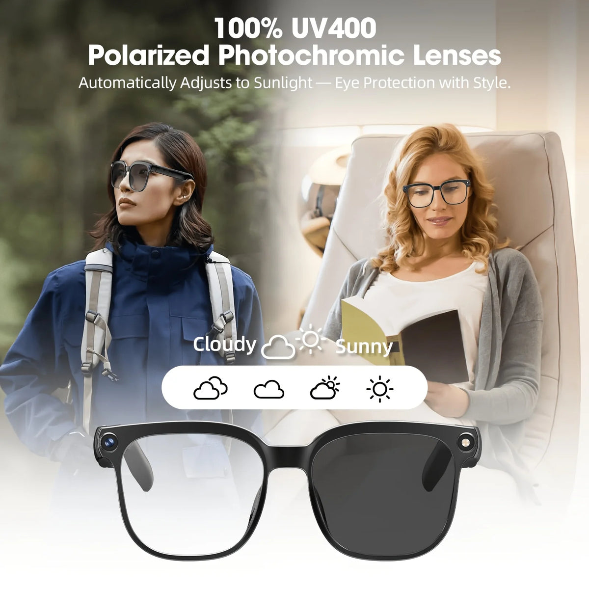 Smart Camera Glasses With HD Video, Translation And Bluetooth Audio