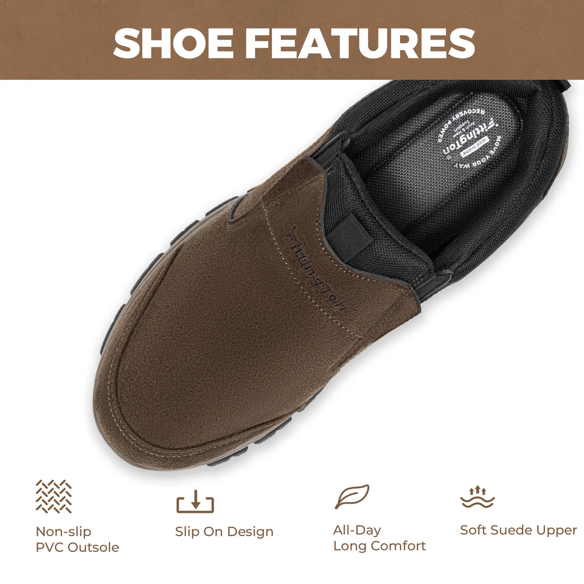 Men's StriderX Outdoor Slip-On Shoes Lightweight Comfortable Arch Support