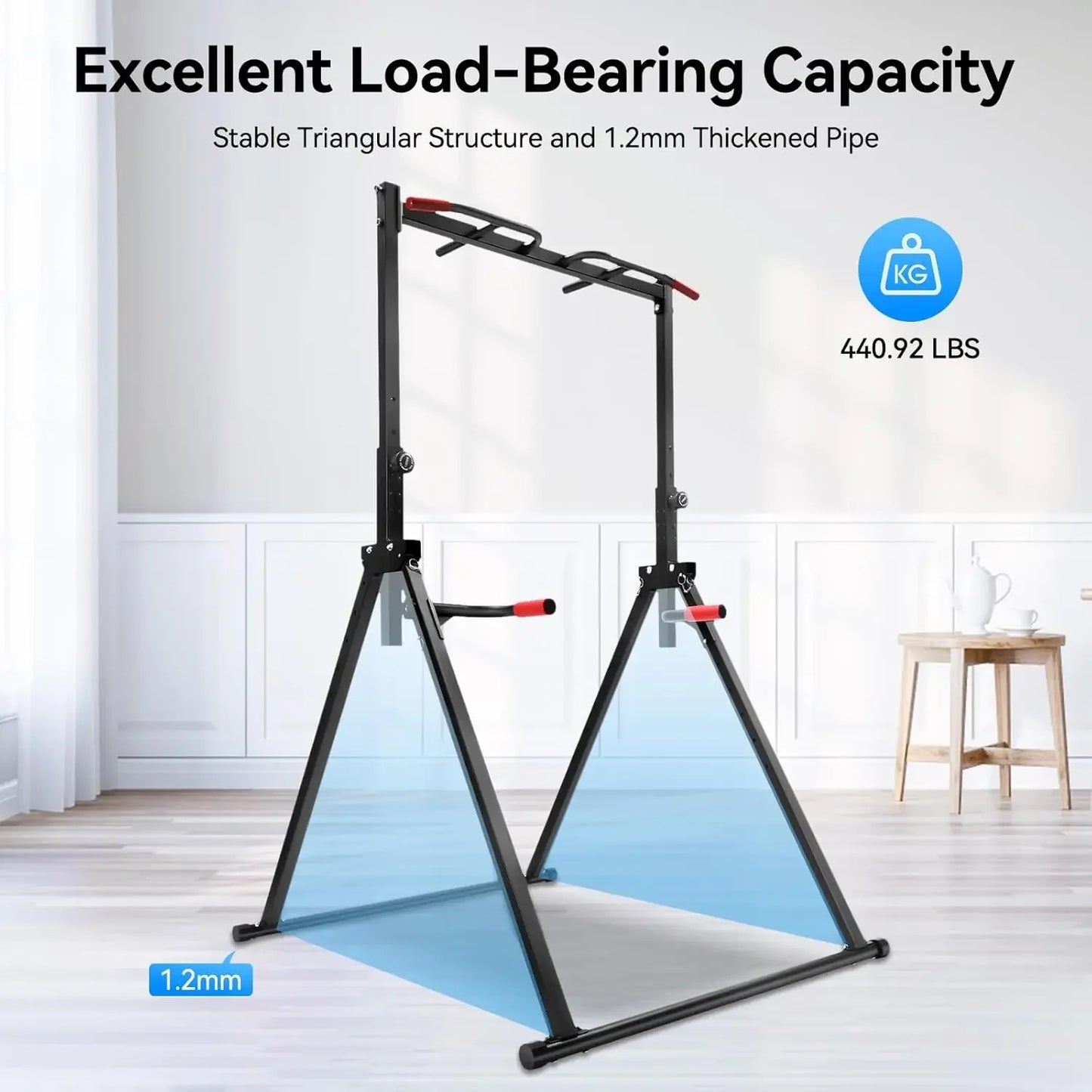 Height Adjustable Free Standing Power Tower With Dip Station