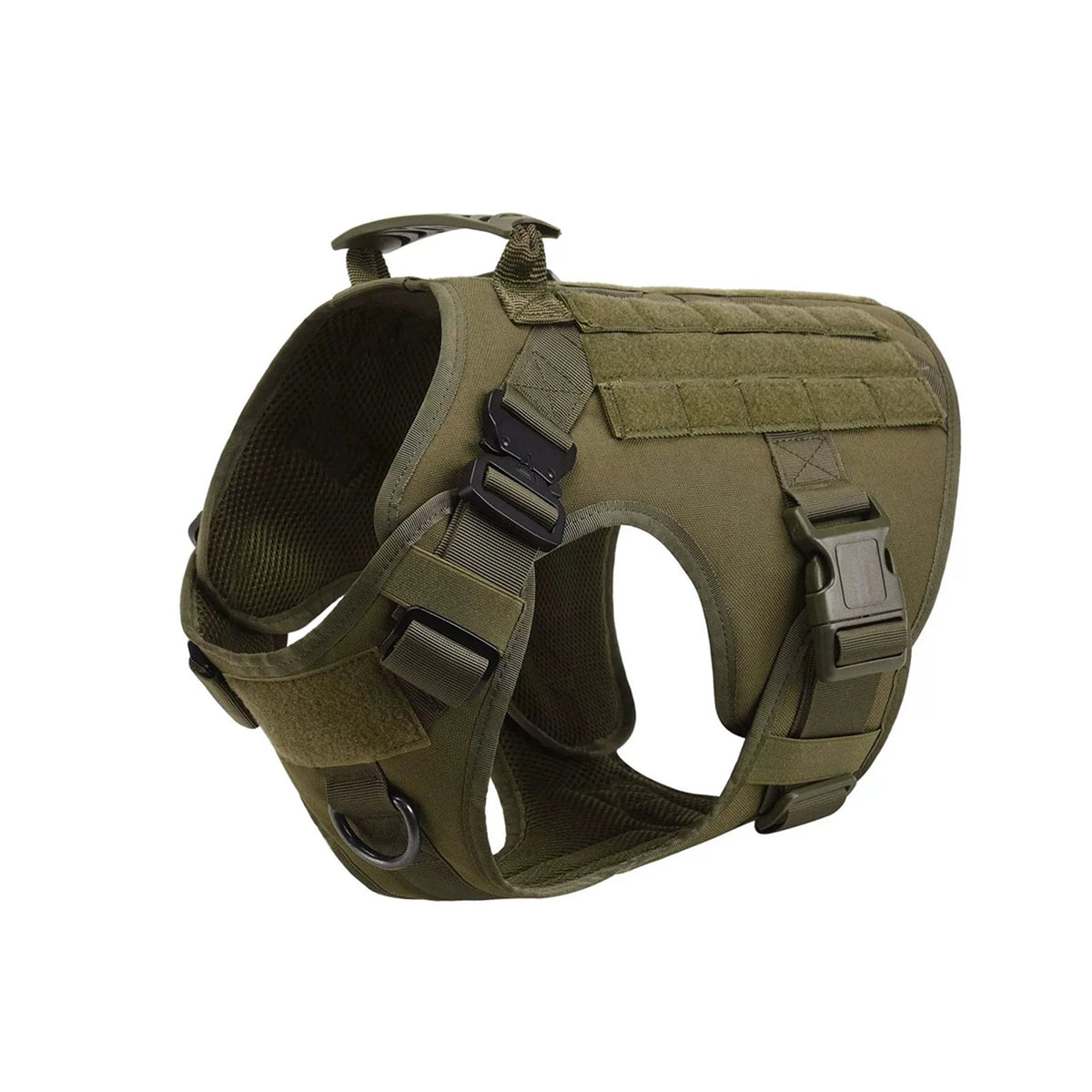 Tactical Padded Dog Harness With Molle Pouches And Quick Buckle