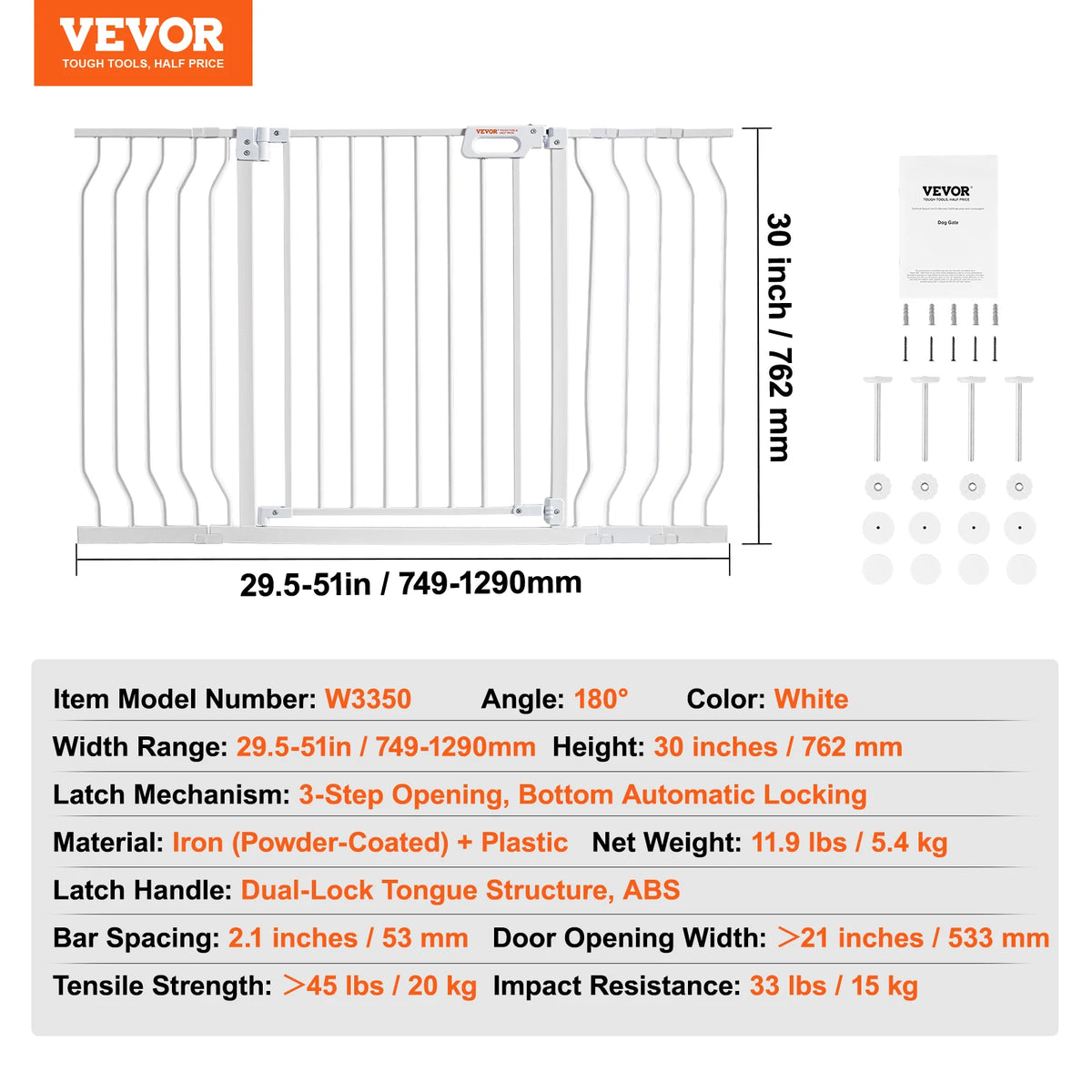 SucceBuy Pressure Mount Baby Pet Safety Gate For Doorways