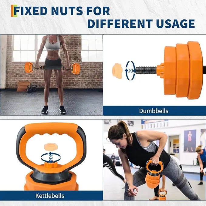 HiMISS 4 In 1 Adjustable Dumbbell And Kettlebell Converter Set