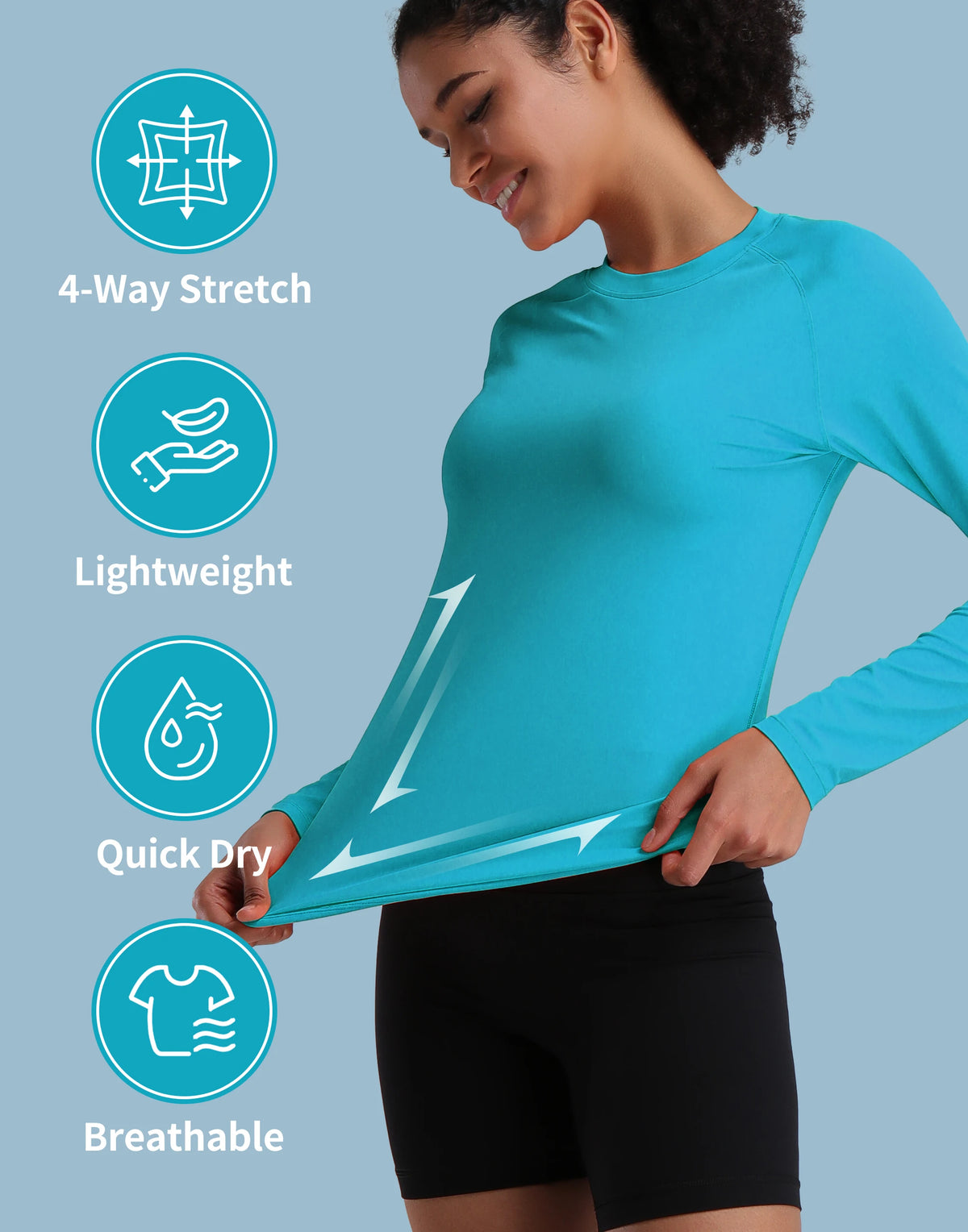 Pioneer Camp Womens Quick Dry Hiking Sun Protection Rash Guard