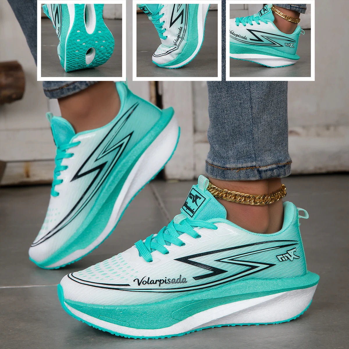 Breathable Mesh Running Sneakers With Cushioned Support And Grip