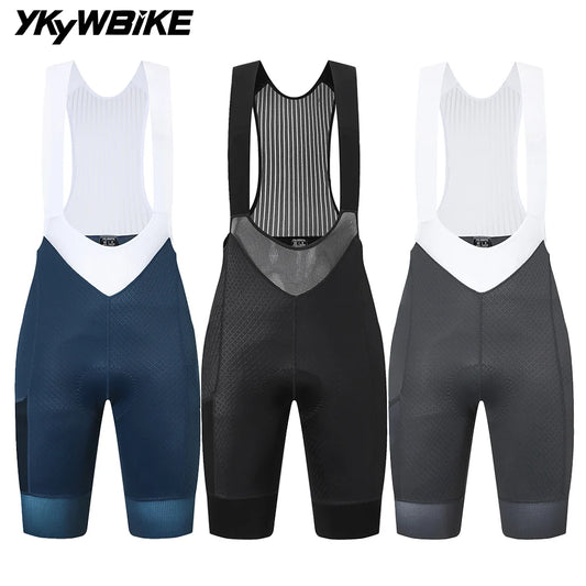 YKYWBIKE Padded Cycling Bib Shorts For Summer Road Riding