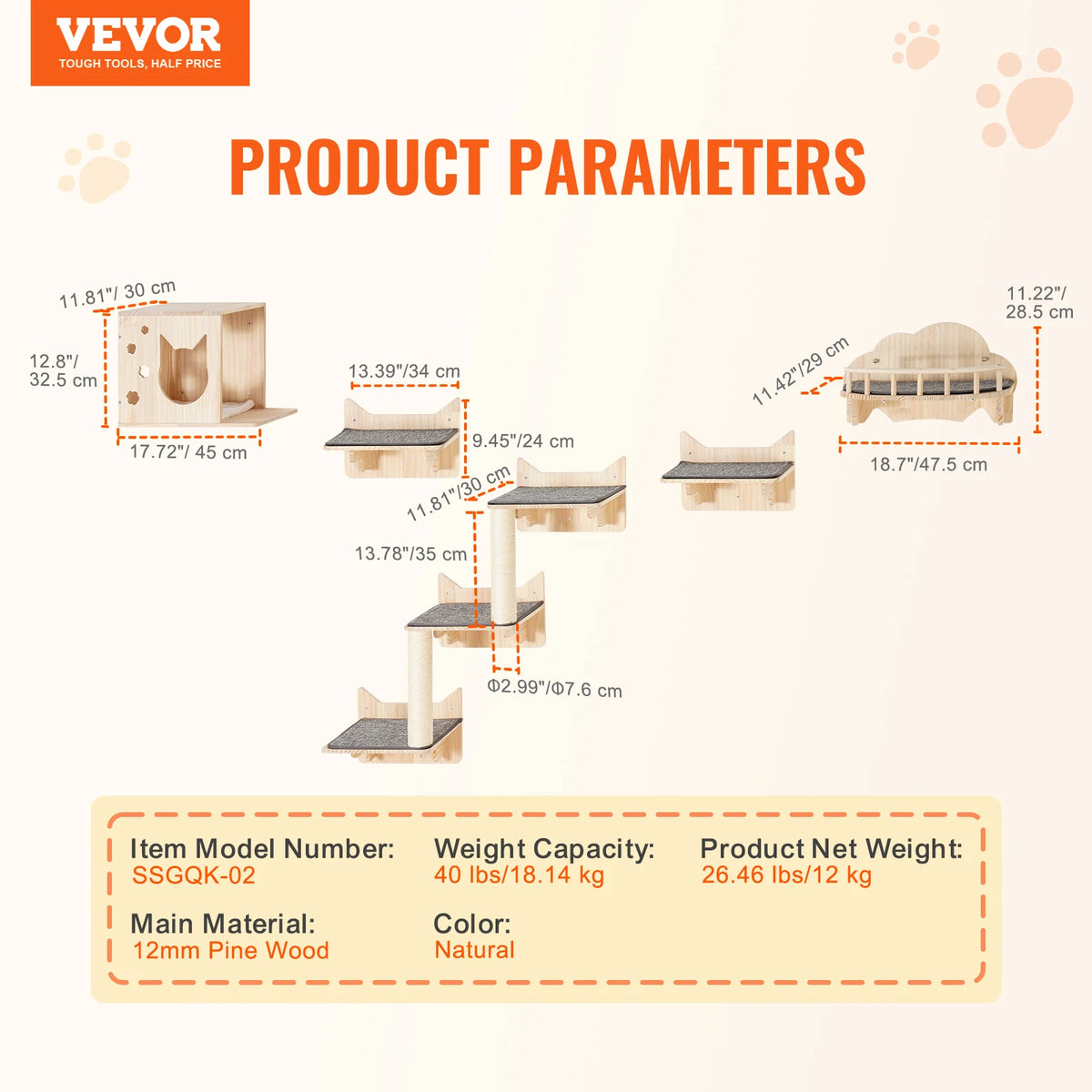 Succebuy Double Wall Mounted Cat Shelves With Perches And Hammocks