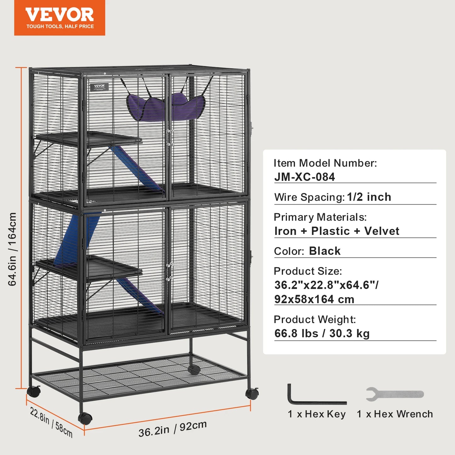 SucceBuy Four Tier Rolling Metal Small Animal Habitat