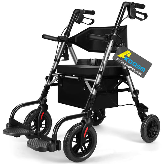 Adjustable Two In One Rolling Walker Wheelchair Combo With Brakes