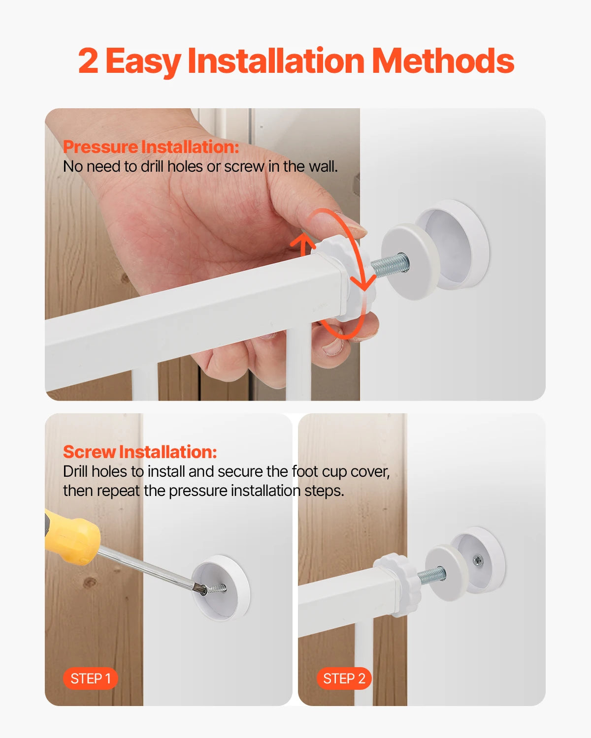 SucceBuy Pressure Mount Baby Pet Safety Gate For Doorways