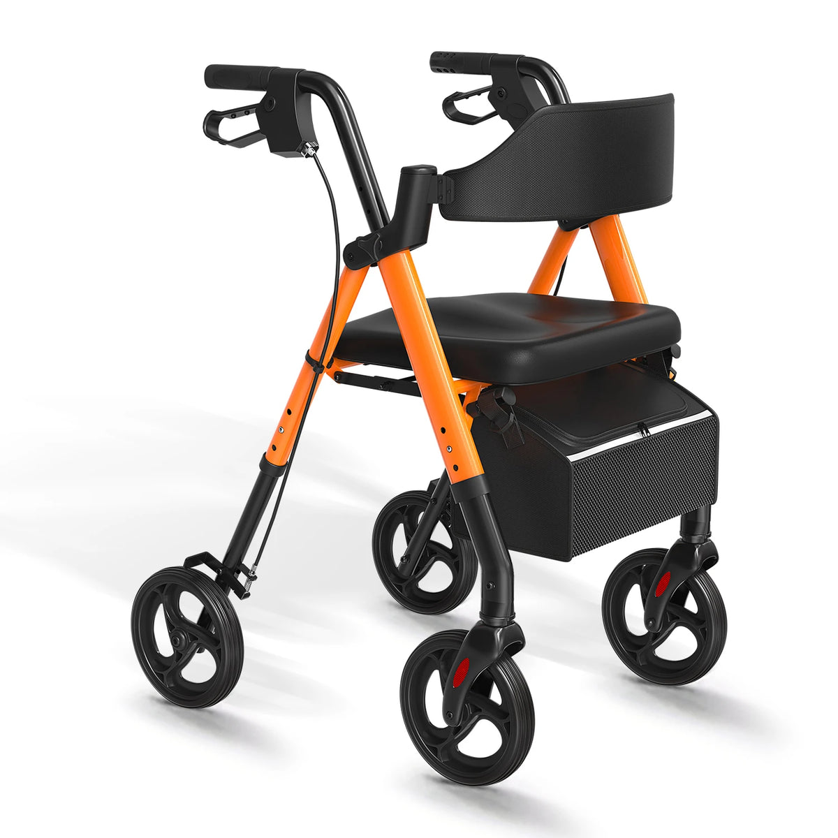 MAIDESITE Foldable Rollator Walker With Comfortable Seat And Large Wheels
