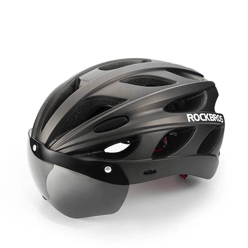 ROCKBROS Cycling Helmet Lightweight Protective Design With Goggles