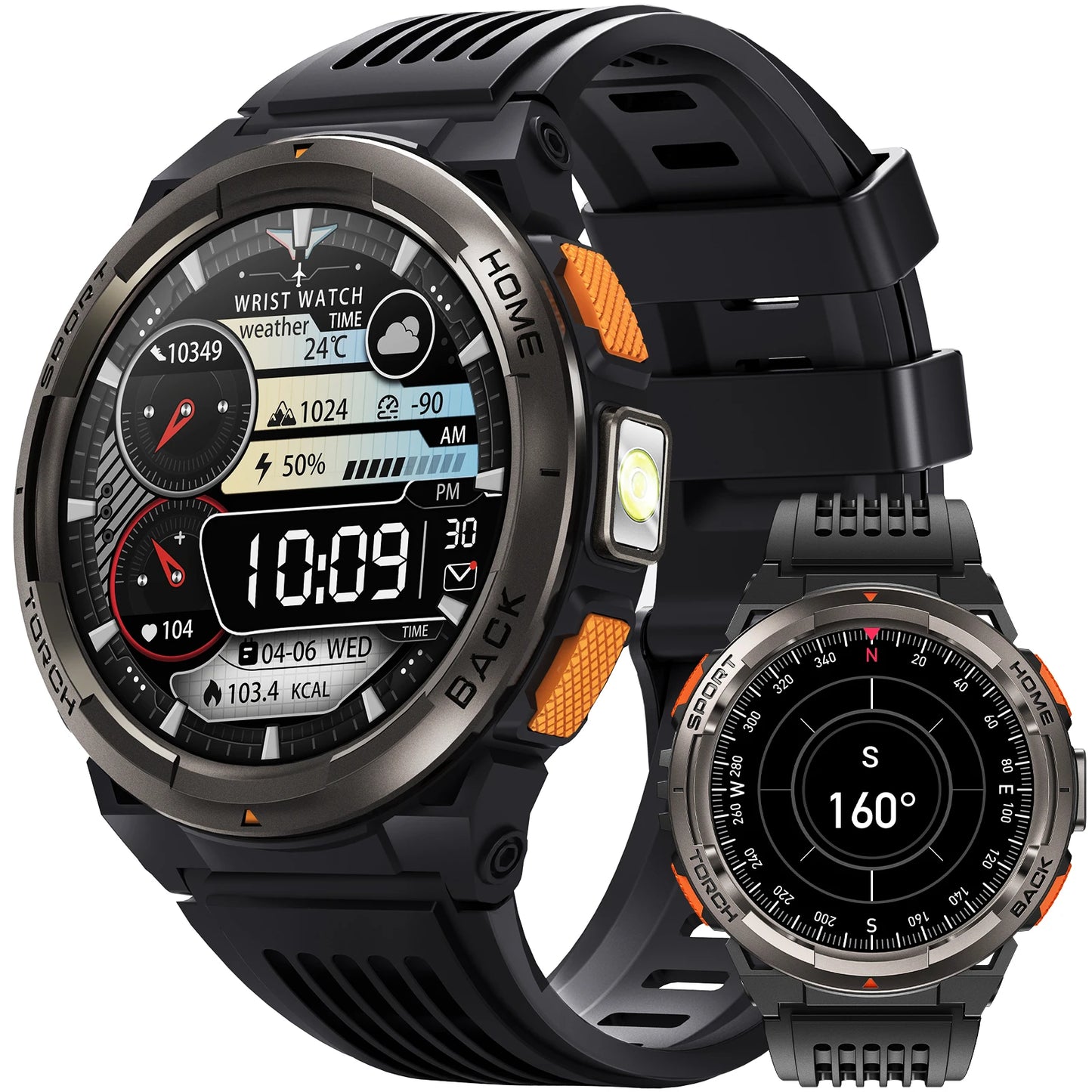 EIGIIS KE5 Rugged Smart Watch With Flashlight And Waterproof Design