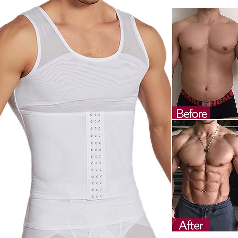 Cxzd Mens Slimming Mesh Waist Trainer Body Shaper Top