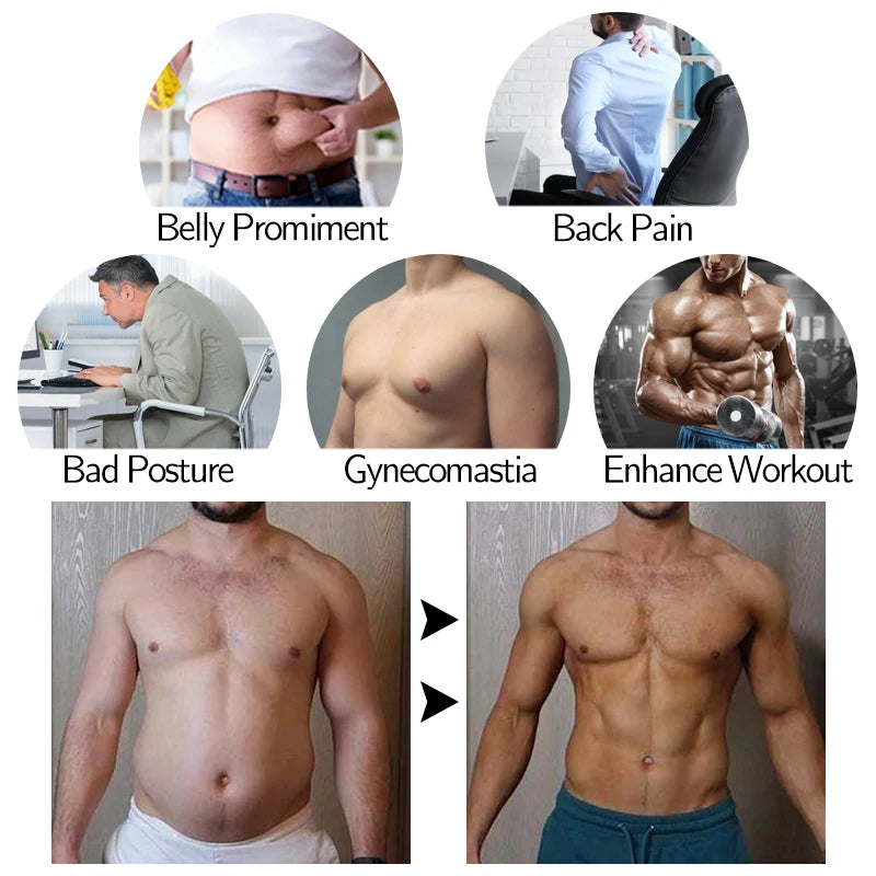 Cxzd Mens Slimming Mesh Waist Trainer Body Shaper Top