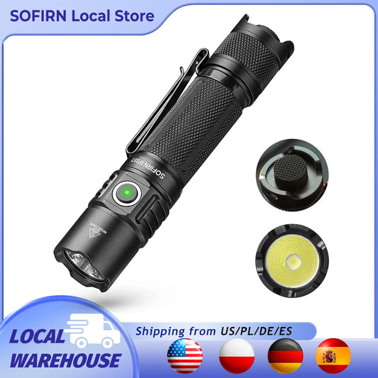 Sofirn SP35T Tactical Rechargeable LED Flashlight With Power Indicator