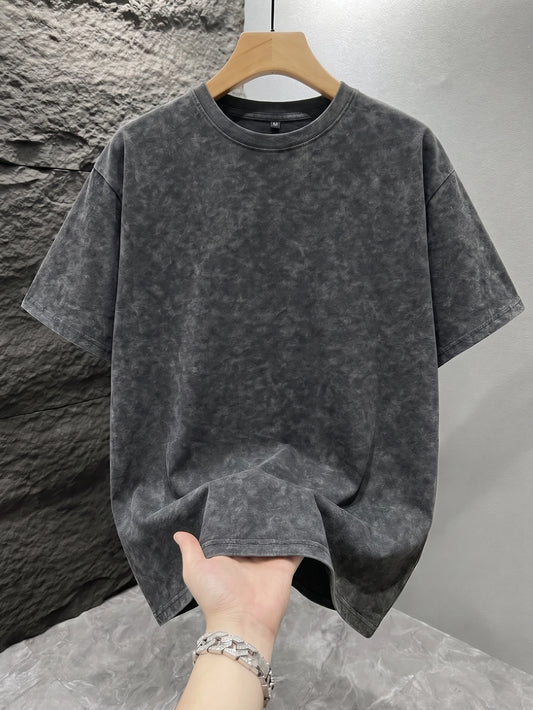 Men Vintage Acid Washed Graphic Tee Casual Streetwear Top