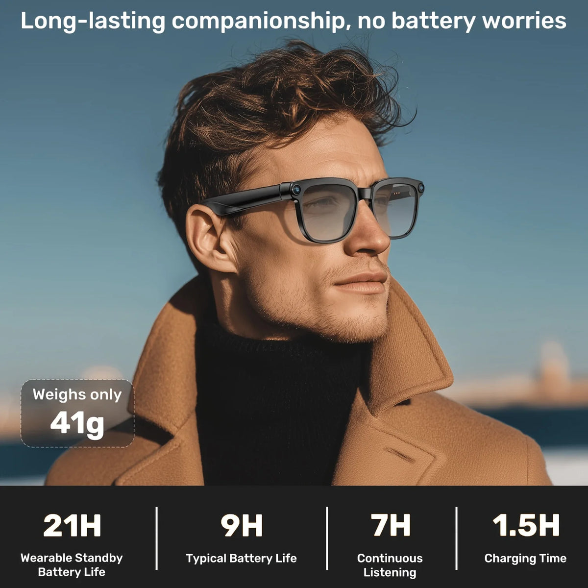Smart Camera Glasses With HD Video, Translation And Bluetooth Audio