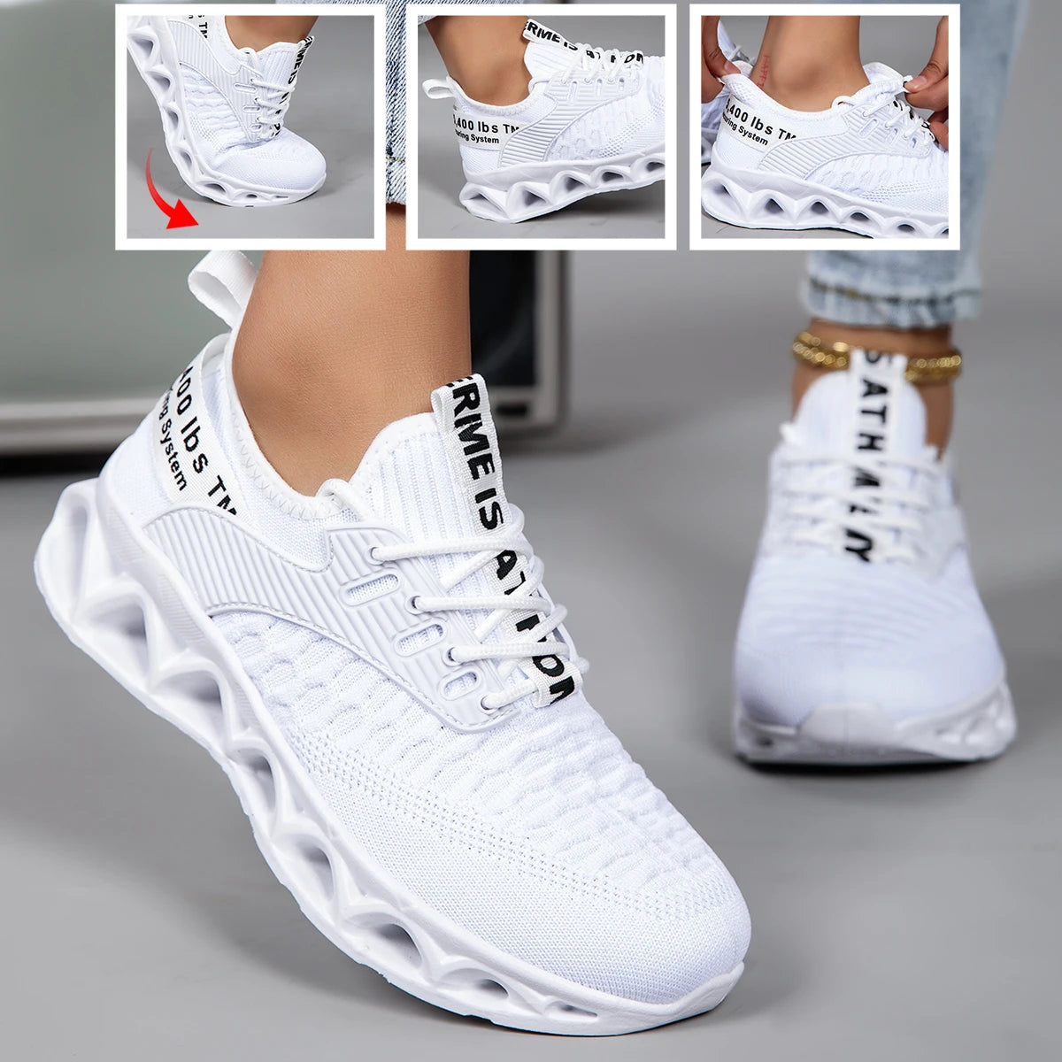 Breathable Women Running Sneakers Featuring Lightweight Blade Sole Design