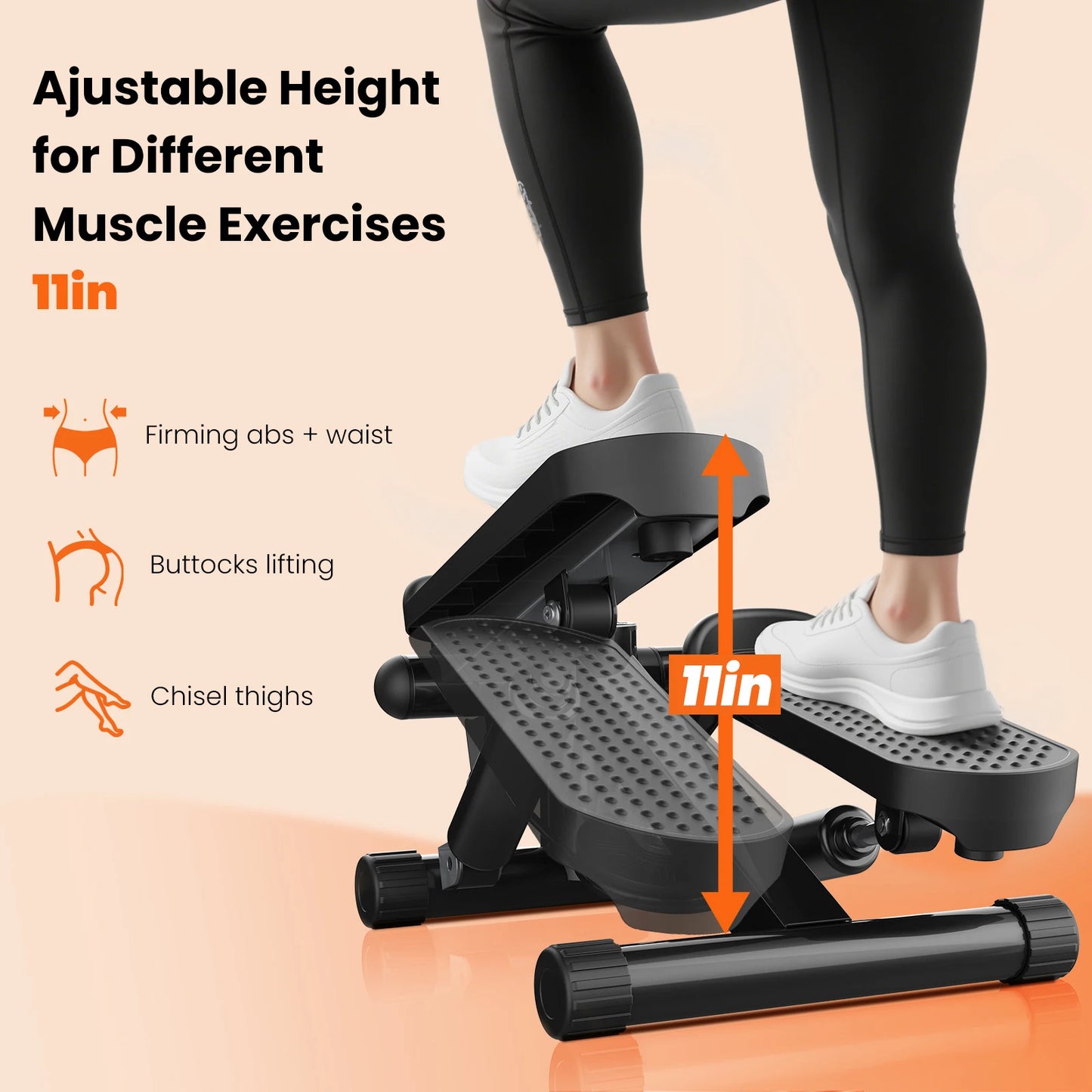 Compact Hydraulic Stepper With Resistance Bands For Home Cardio