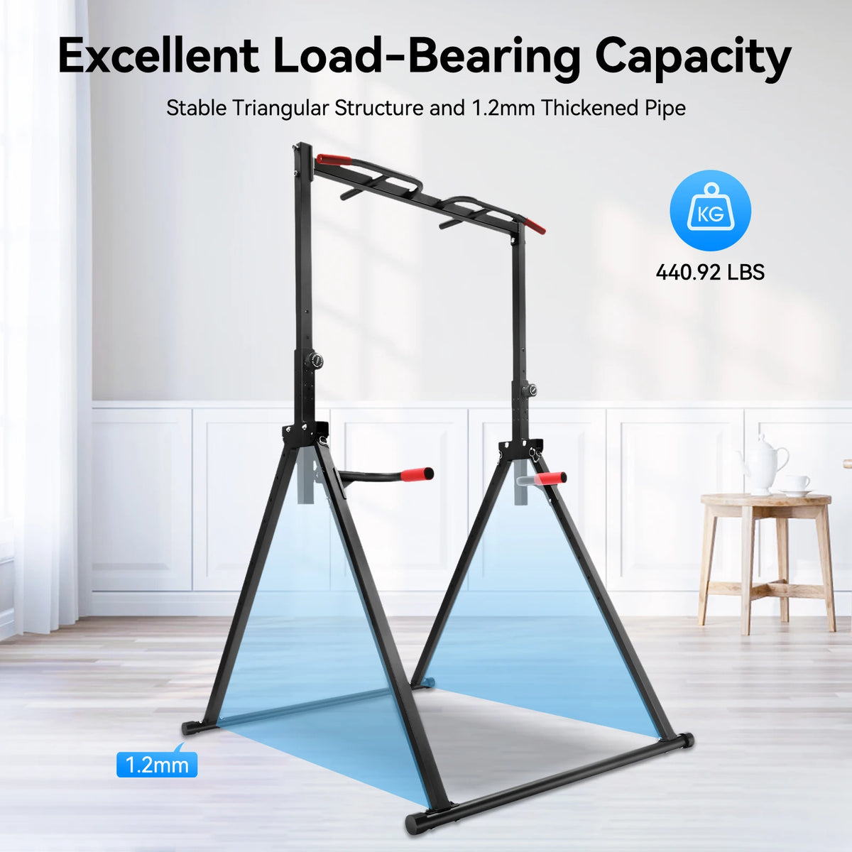 Adjustable Foldable Pull Up Bar Station for Home Strength Training
