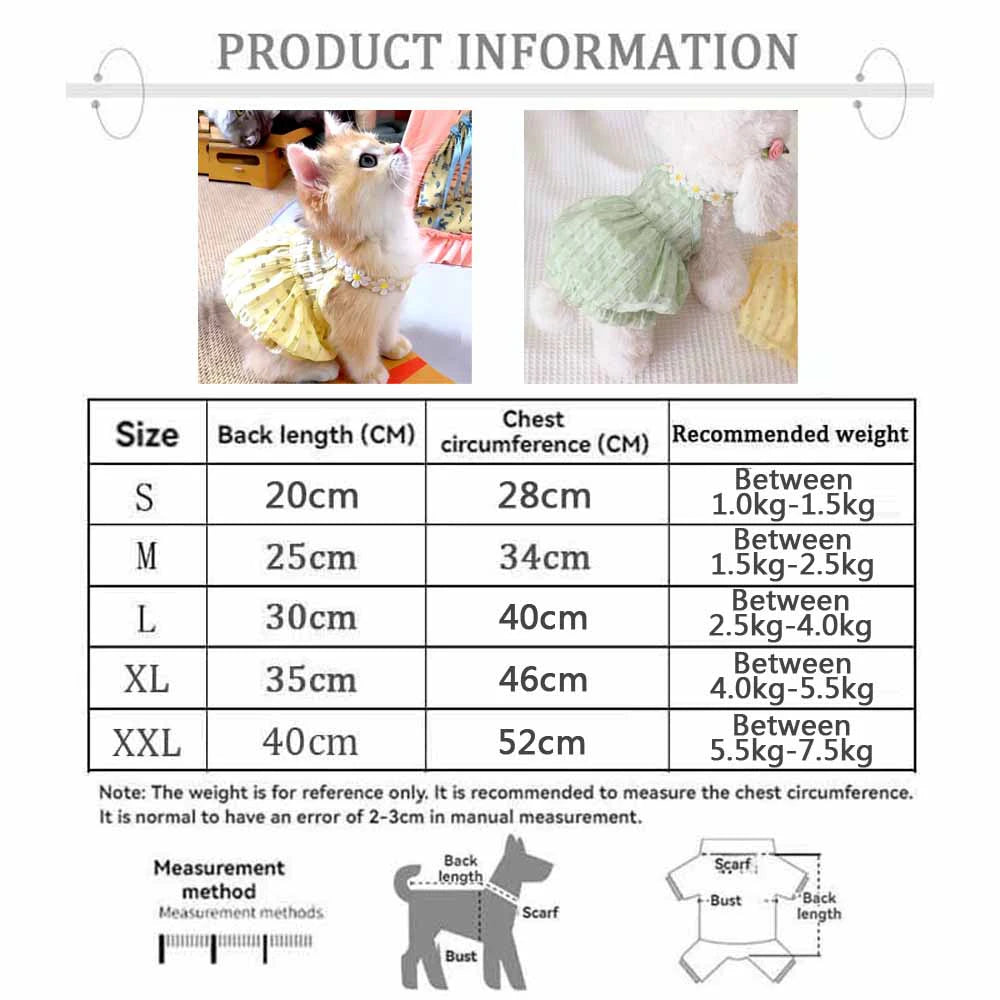 Breathable Floral Collar Dress For Small Dogs And Puppies