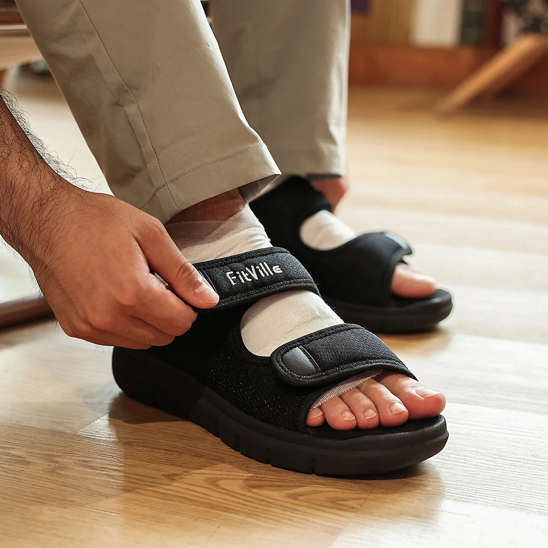 Fitville Wide Fit Men's Sandals For Plantar Fasciitis Relief