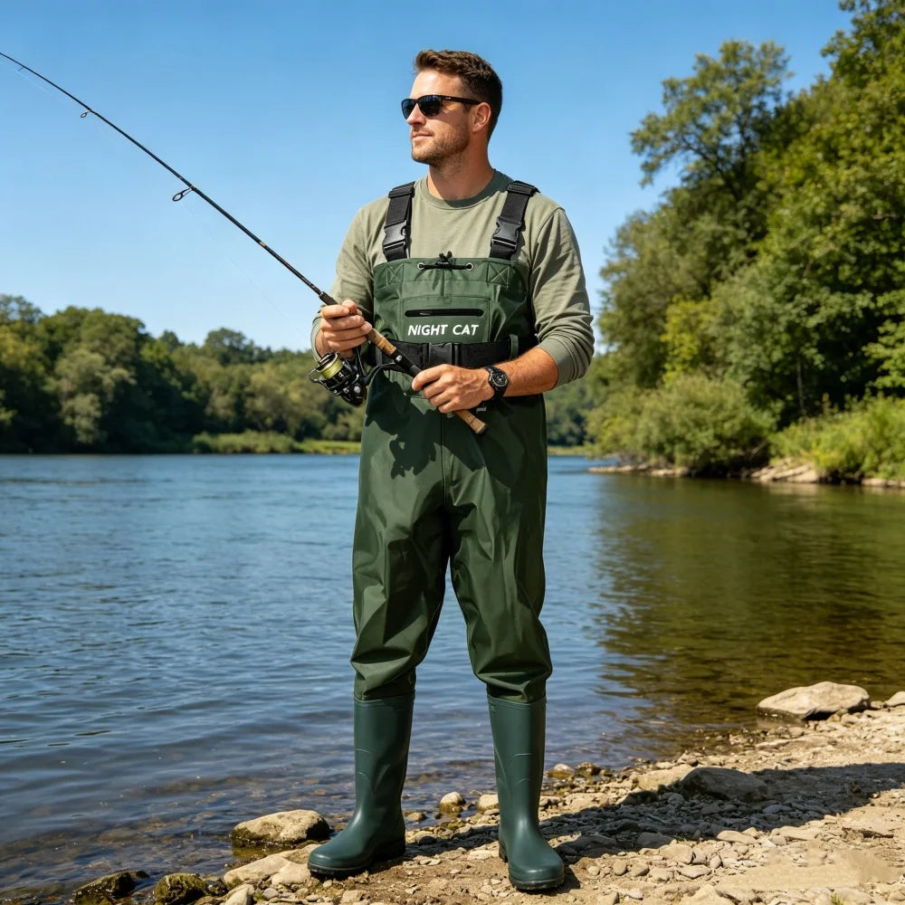 Night Cat Waterproof Chest Waders With Boots For Outdoor Fishing