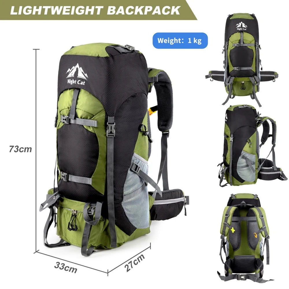 Night Cat Lightweight Waterproof Hiking Backpack For Outdoor Camping