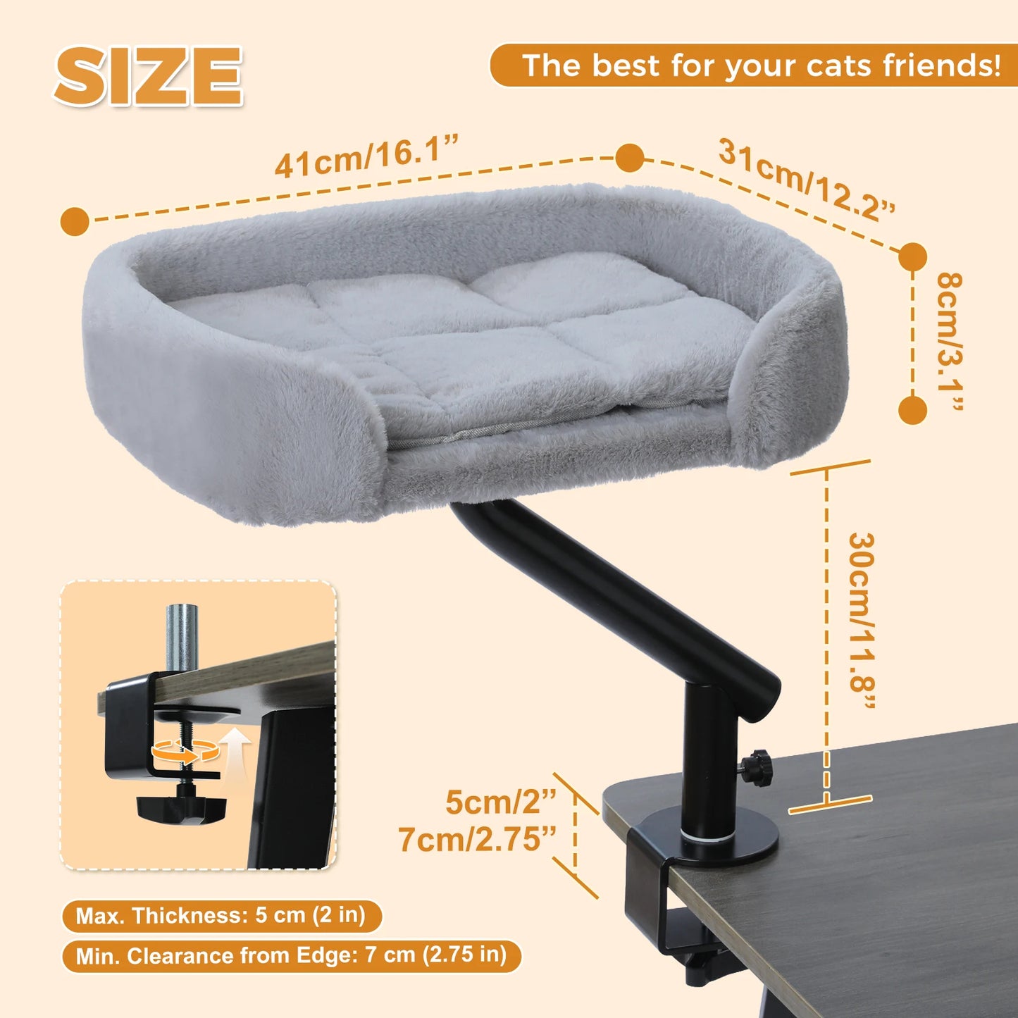 Pawz Road Adjustable Rotatable Cat Desk Bed And Hammock