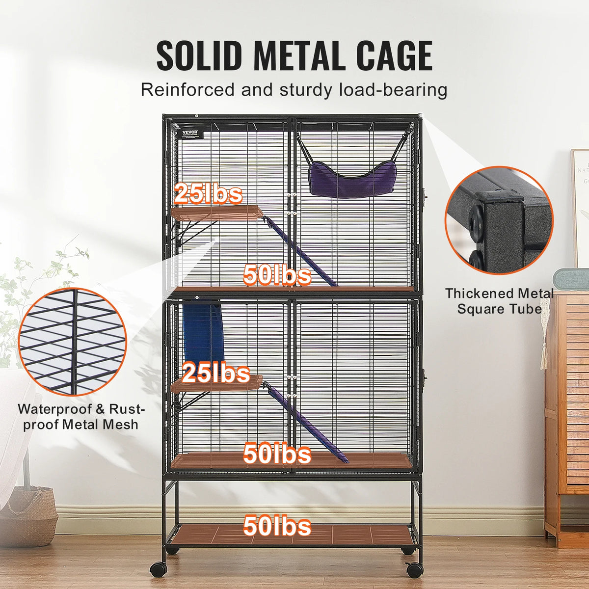 SucceBuy Four Tier Rolling Metal Small Animal Habitat