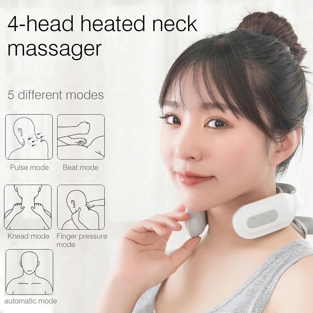 Portable 4 Head Vibration Back Massager for Effective Muscle Relaxation
