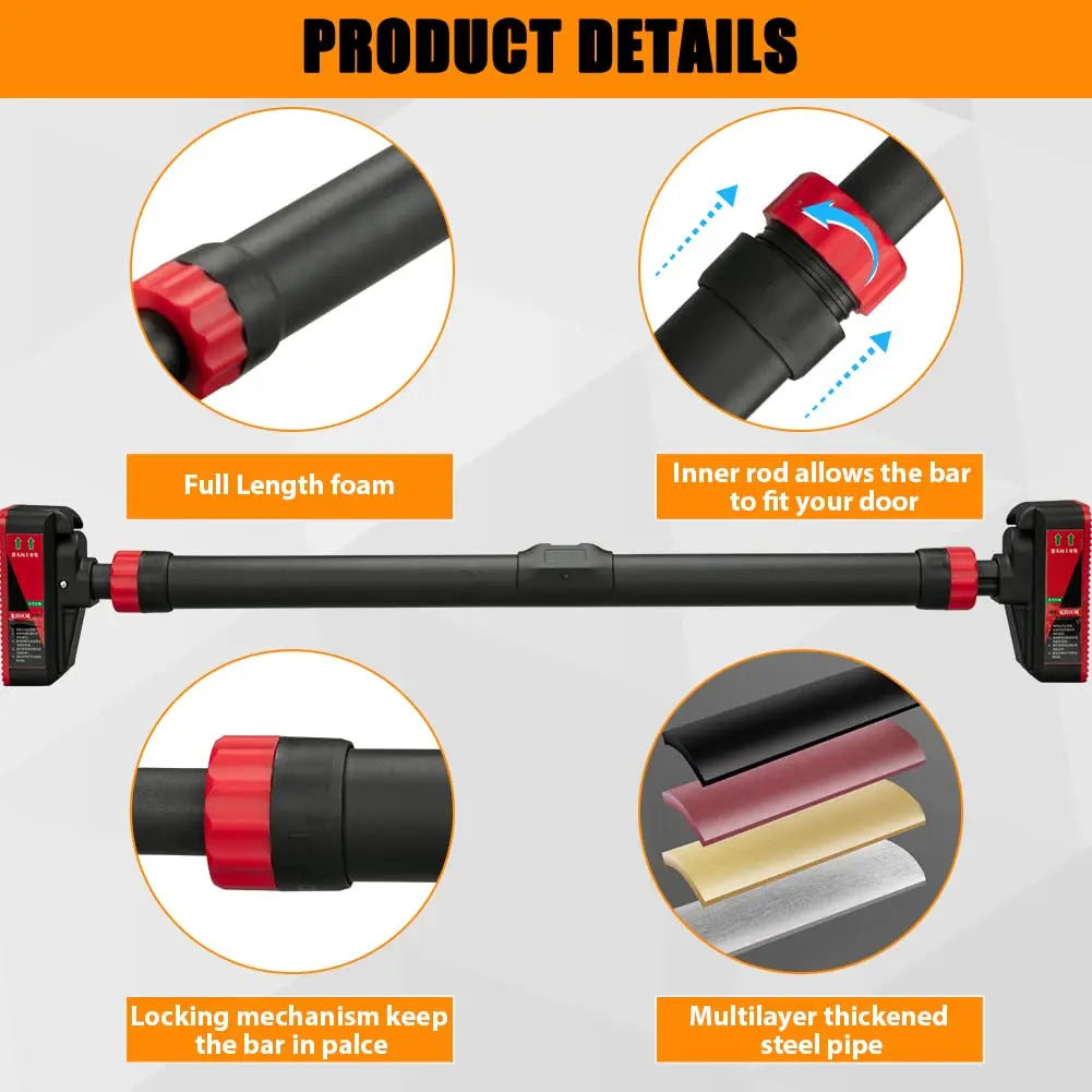 Adjustable Doorway Pull Up Bar With Integrated Level Meter