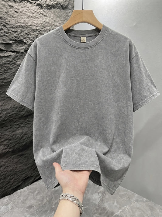 Vintage Acid Wash T Shirt Casual Oversized Short Sleeve Top