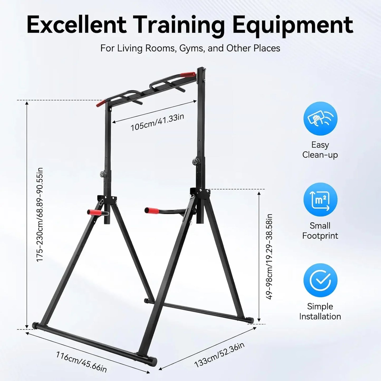 Height Adjustable Free Standing Power Tower With Dip Station