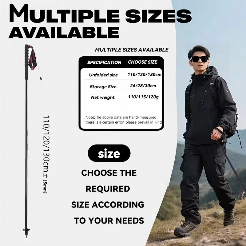 OKHEALING Carbon Fiber Foldable Trekking Poles For Hiking and Travel