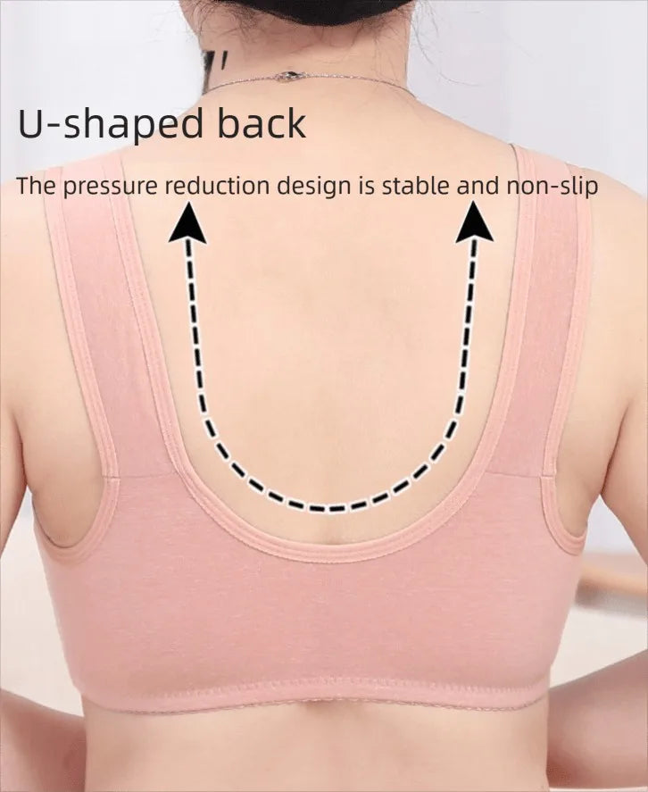 Women Front Clasp Padded Three Quarter Seamless Lace Breathable Bras