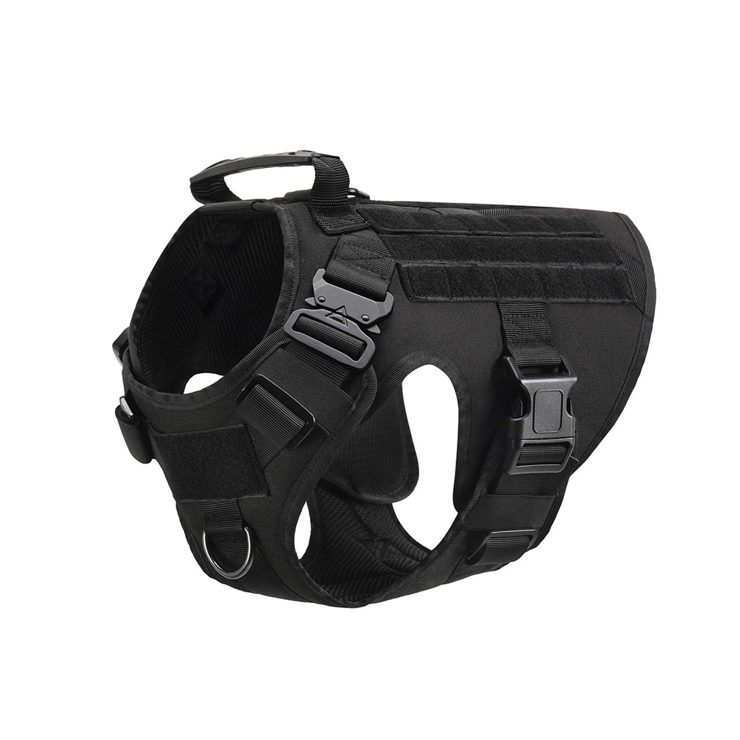 Tactical Padded Dog Harness With Molle Pouches And Quick Buckle