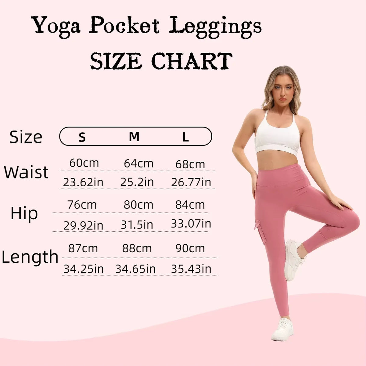 Women High Waisted Gym Leggings With Pockets Nylon Blend