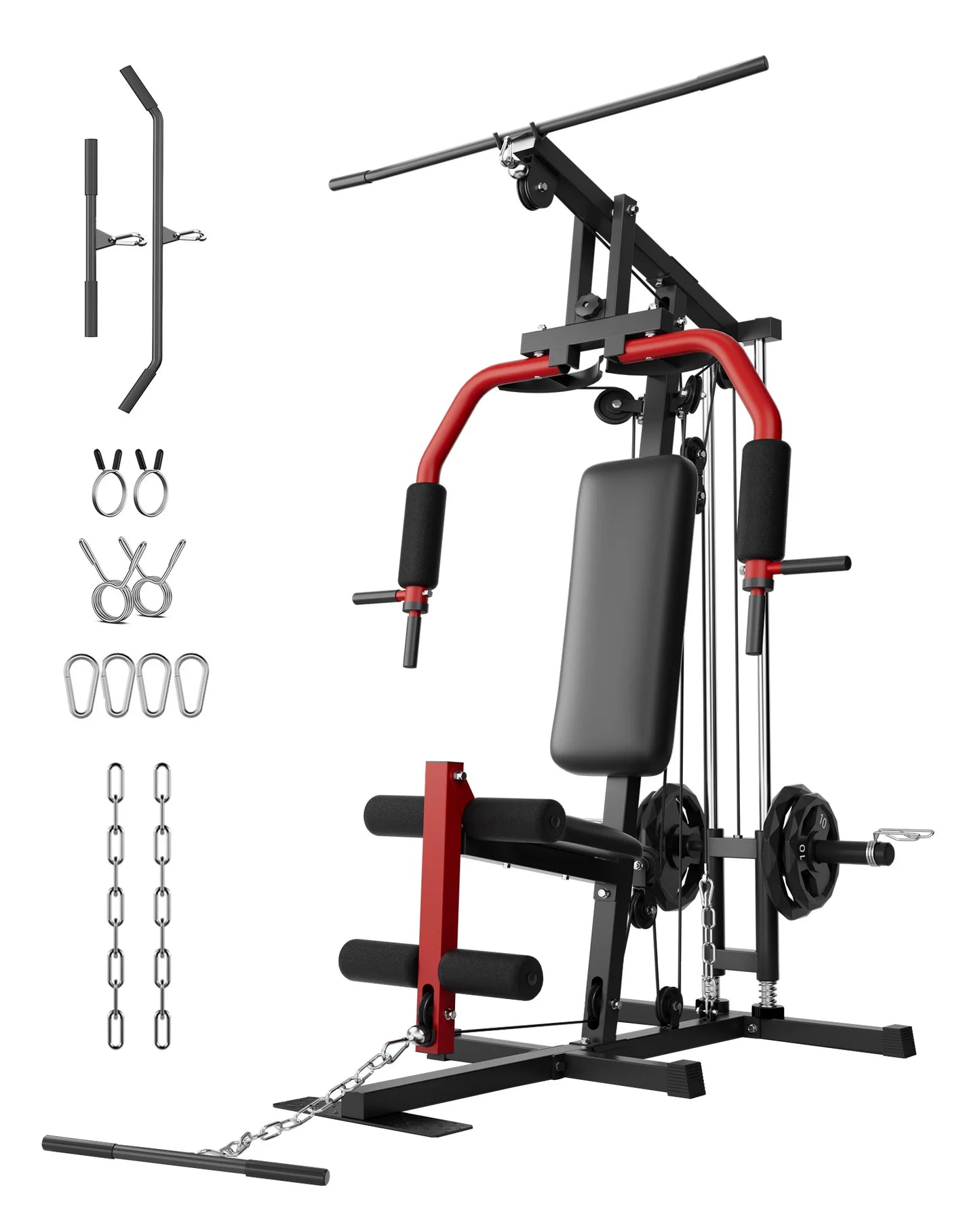 HiMISS 5-In-1 Home Gym Lat Pulldown Chest Press Exercise Machine