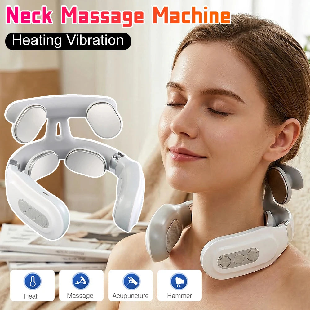 Portable 4 Head Vibration Back Massager for Effective Muscle Relaxation