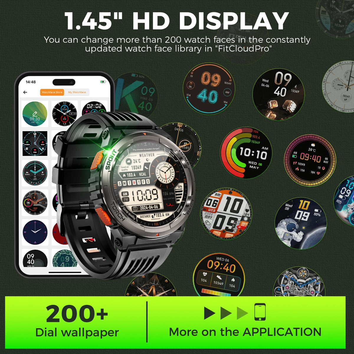 EIGIIS KE5 Sports Smart Watch With Compass Barometer And Flashlight