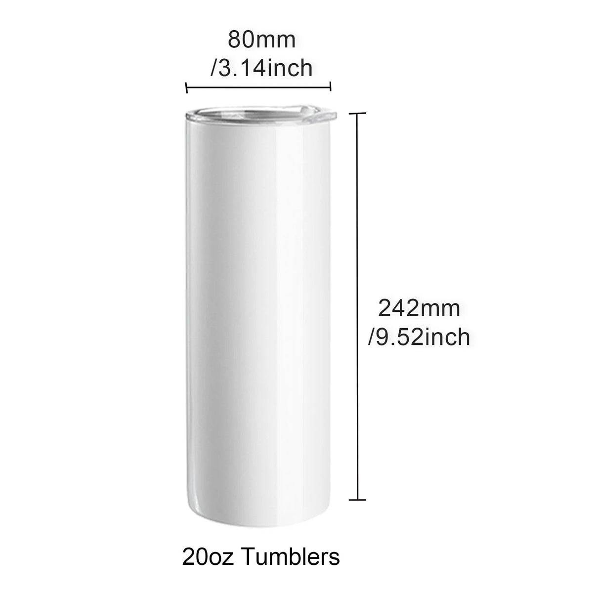 SucceBuy Blank Stainless Steel Sublimation Tumblers for Custom Heat Transfer